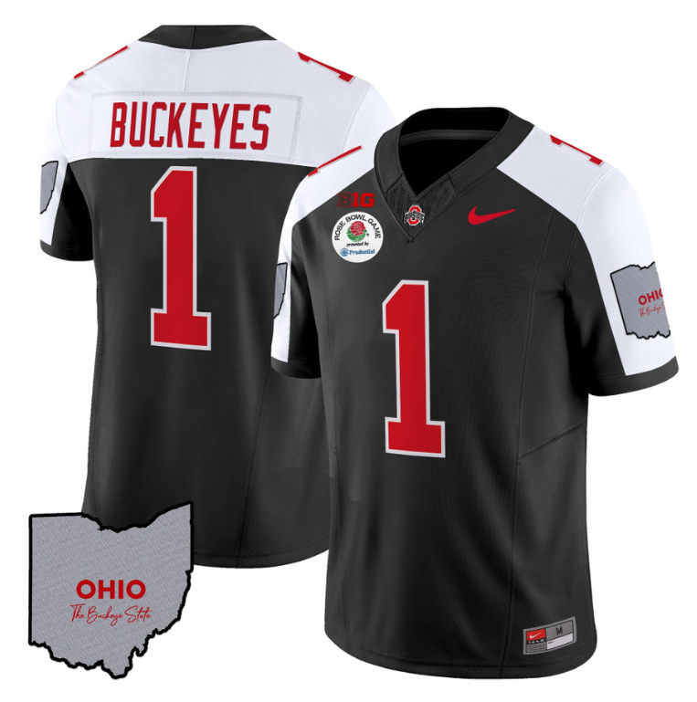 Buckeyes Jersey #1 Ohio State Rose Bowl Patch V3 Stitched Football 1 Buckeyes Jersey #1 Ohio State Rose Bowl Patch V3 Stitched Football