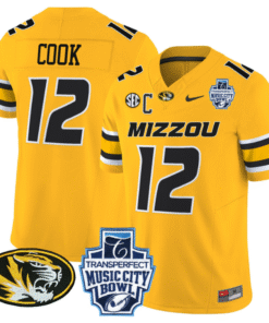 Brady Cook Jersey #12 Missouri Tigers 2024 Music City Bowl Stitched Football 9 BBYRLM4