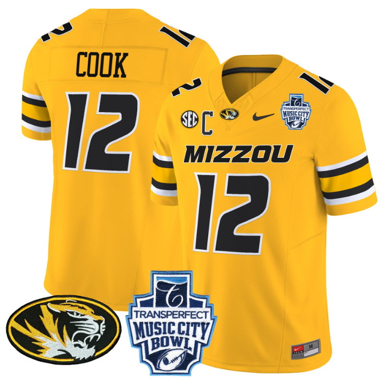 Brady Cook Jersey #12 Missouri Tigers 2024 Music City Bowl Stitched Football 5 Brady Cook Jersey #12 Missouri Tigers 2024 Music City Bowl Stitched Football - Image 5