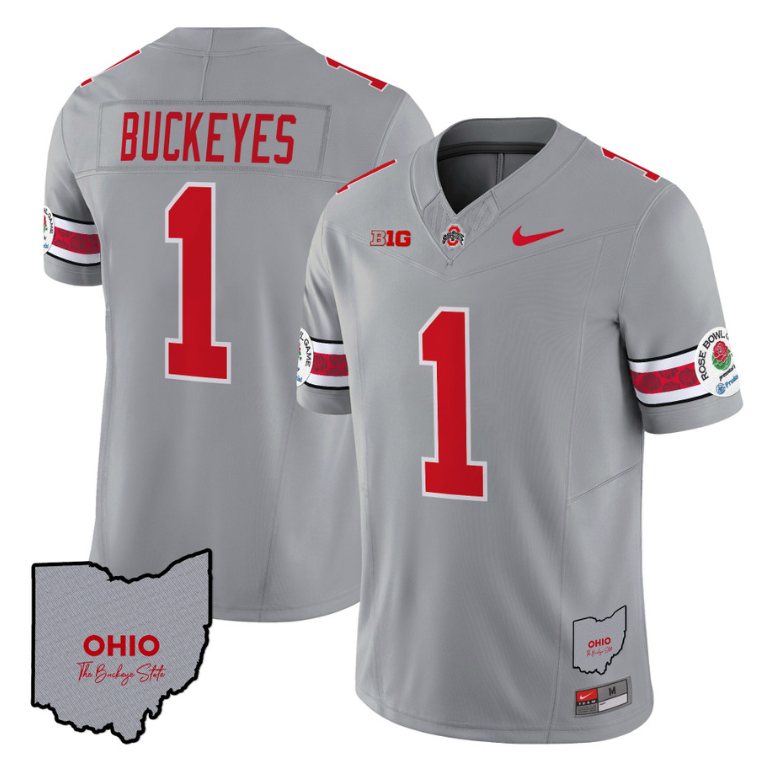 Buckeyes Jersey #1 Ohio State Rose Bowl Patch V3 Stitched Football 5 Buckeyes Jersey #1 Ohio State Rose Bowl Patch V3 Stitched Football - Image 5