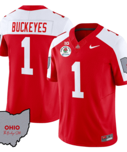 Buckeyes Jersey #1 Ohio State Rose Bowl Patch V3 Stitched Football 9 BJBX1MW