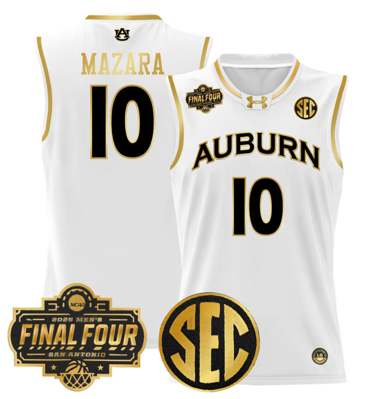 Baker Mazara Jersey #10 Auburn Tigers 2025 Final Four Patch Stitched Basketball 3 Baker Mazara Jersey #10 Auburn Tigers 2025 Final Four Patch Stitched Basketball - Image 3