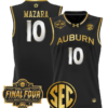 Baker Mazara Jersey #10 Auburn Tigers 2025 Final Four Patch Stitched Basketball
