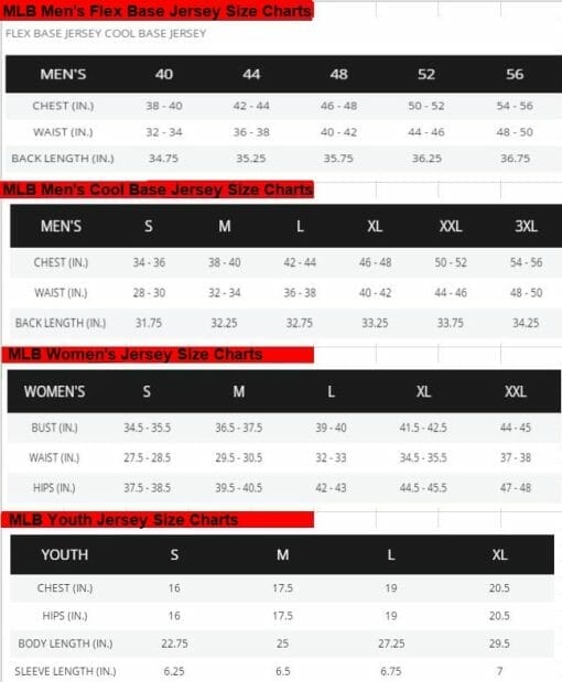 Baseball Size Chart