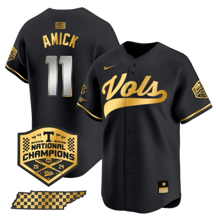 Billy Amick Jersey #11 Tennessee Vols 2024 Champions Stitched Baseball 18 Billy Amick Jersey #11 Tennessee Vols 2024 Champions Stitched Baseball