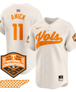 Billy Amick Jersey 11 Tennessee Vols 2024 Champions Stitched Cream