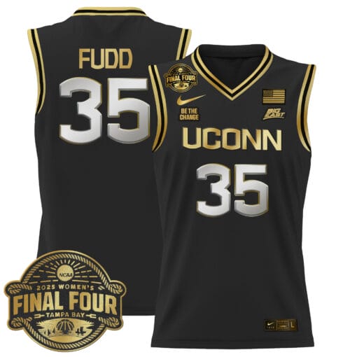 Azzi Fudd Jersey #35 UConn Huskies 2025 Big Eat Final Four Patch Stitched Basketball