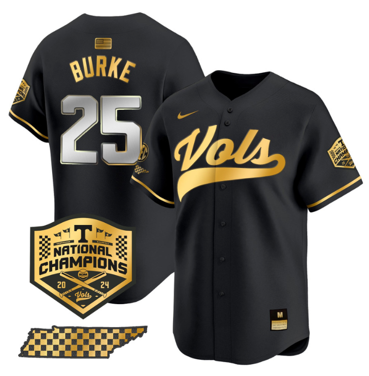 Blake Burke Jersey #25 Tennessee Vols 2024 Champions Stitched Baseball 18 Blake Burke Jersey #25 Tennessee Vols 2024 Champions Stitched Baseball