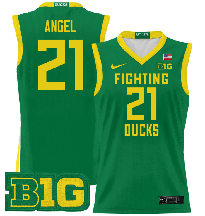 Brandon Angel Jersey #21 Oregon Ducks 2024 Lightweight Basketball All Stitched 4 Brandon Angel Jersey #21 Oregon Ducks 2024 Lightweight Basketball All Stitched - Image 4