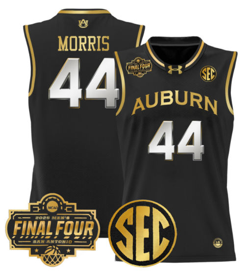 Chris Morris Jersey #44 Auburn Tigers 2025 Final Four Patch Stitched Basketball