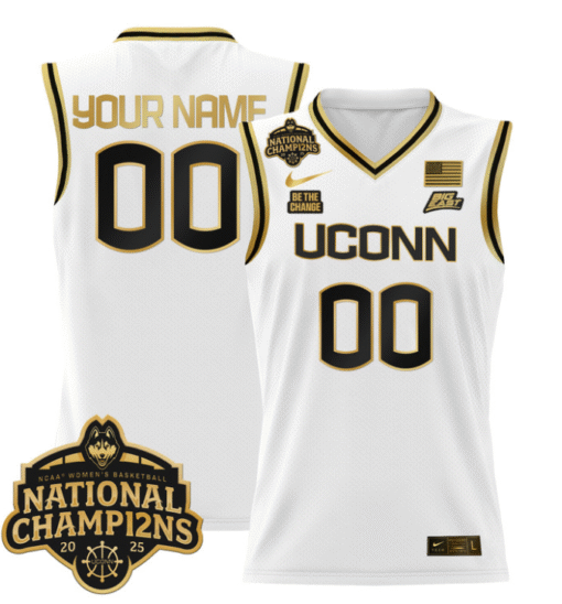 Custom UConn Huskies Jersey 2025 National Champions Patch Stitched Basketball - Image 3