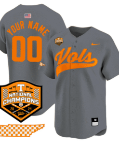 Custom Tennessee Volunteers Jersey World Series Champions Stitched Baseball 10 C502SMM