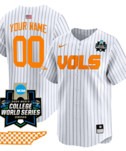 Custom Tennessee Vols Jersey College World Series Stitched Baseball