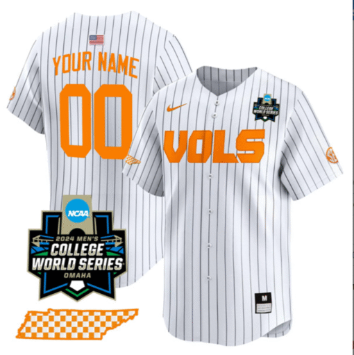 Custom Tennessee Vols Jersey College World Series Stitched Baseball