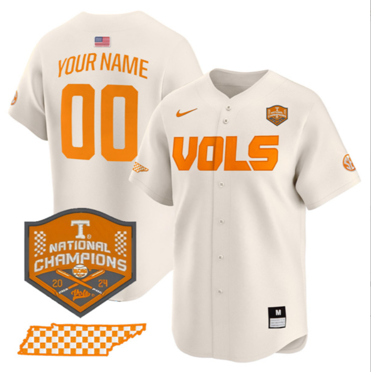 Custom Tennessee Volunteers Jersey World Series Champions Stitched Baseball 5 Custom Tennessee Volunteers Jersey World Series Champions Stitched Baseball - Image 5