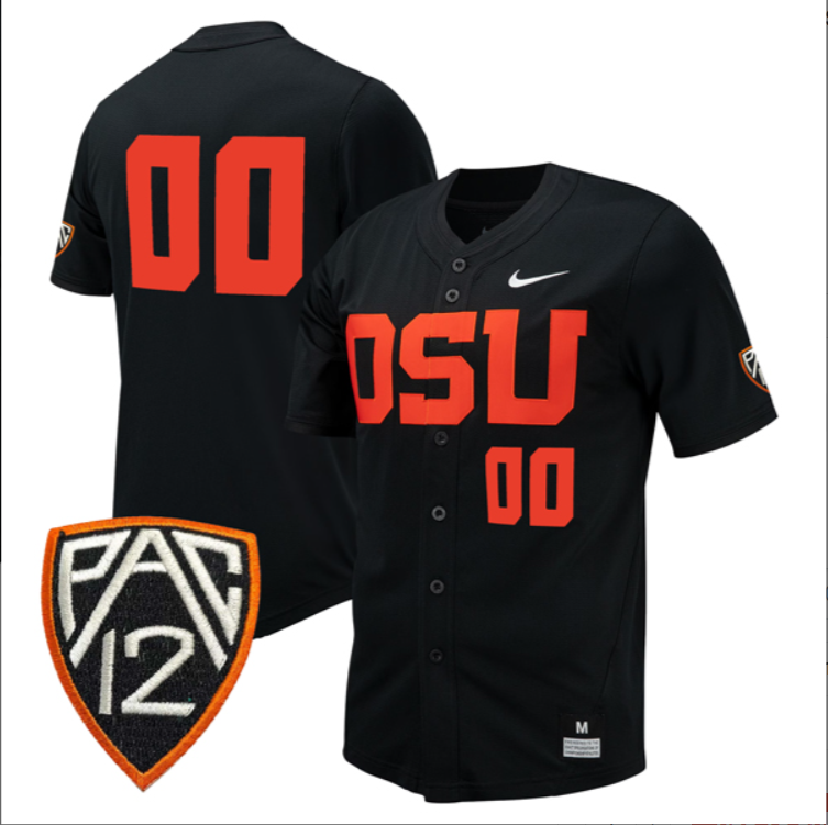 Custom Oregon State Beavers Jersey Full Button PAC Patch Stitched Baseball 18 C88ZUG5