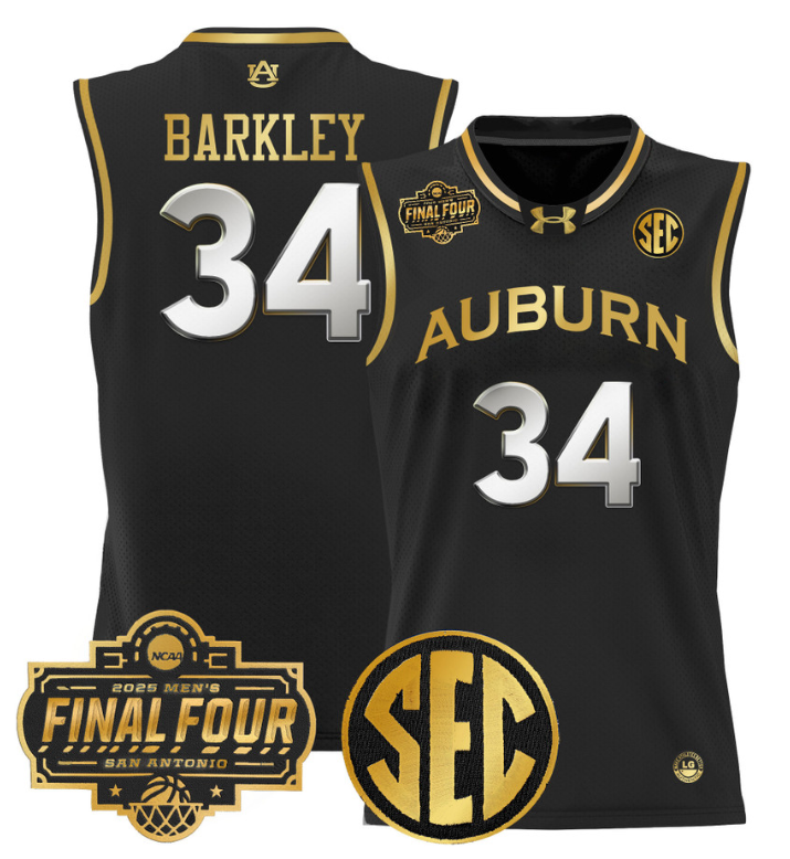 Charles Barkley Jersey #34 Auburn Tigers 2025 Final Four Patch Basketball Stitched 14 Charles Barkley Jersey #34 Auburn Tigers 2025 Final Four Patch Basketball Stitched