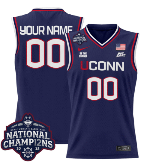 Custom UConn Huskies Jersey 2025 National Champions Patch Stitched Basketball - Image 4