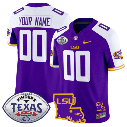 Custom LSU Tigers Jersey 2024 Texas Bowl Patch Football Stitched Football - Image 2