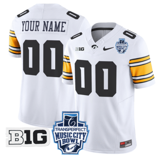 Custom Iowa Hawkeyes Jersey 2024 Music City Bowl Patch  All Stitched Football - Image 2