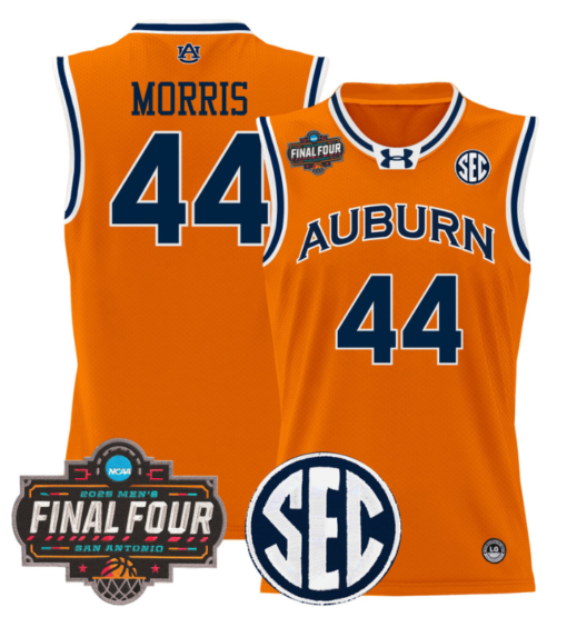 Chris Morris Jersey #44 Auburn Tigers 2025 Final Four Patch Stitched Basketball - Image 4