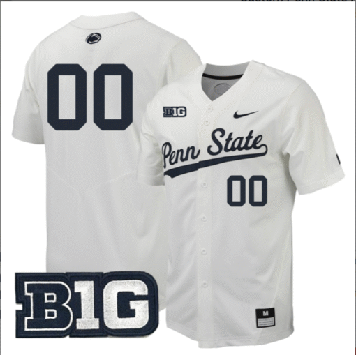 Custom Penn State Nittany Lions Jersey BIG Patch Stitched Baseball - Image 2