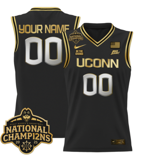 Custom UConn Huskies Jersey 2025 National Champions Patch Stitched Basketball