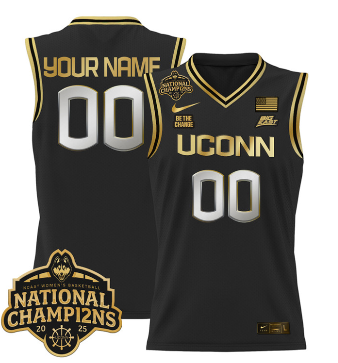 Custom UConn Huskies Jersey 2025 National Champions Patch Stitched Basketball 12 Custom UConn Huskies Jersey 2025 National Champions Patch Stitched Basketball