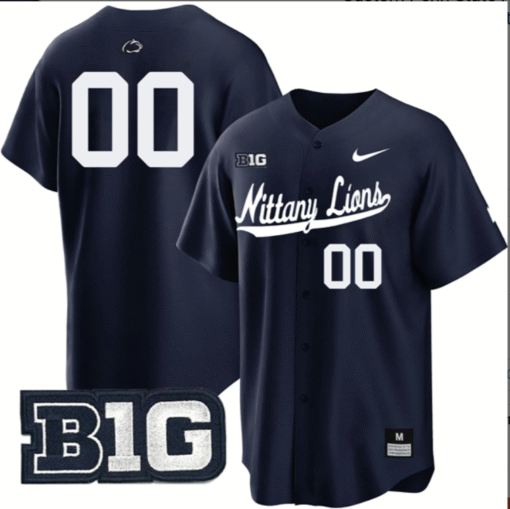 Custom Penn State Nittany Lions Jersey BIG Patch Stitched Baseball - Image 4