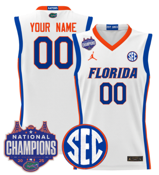 Custom Florida Gators Jersey 2025 National Champions Patch Basketball Stitched - Image 2