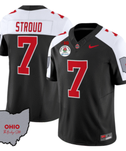 C J Stroud Jersey #7 Ohio State Rose Bowl Patch Stitched Football