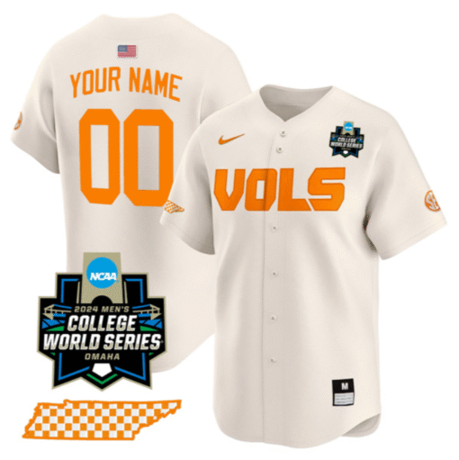 Custom Tennessee Volunteers Jersey College World Series Stitched Baseball - Image 3