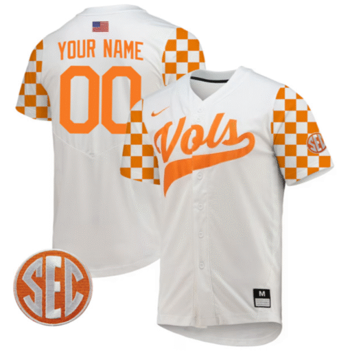 Custom Tennessee Volunteers Jersey College Two Button SEC Patch Stitched Baseball - Image 4