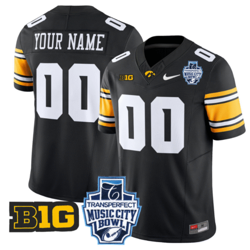Custom Iowa Hawkeyes Jersey 2024 Music City Bowl Patch  All Stitched Football - Image 5