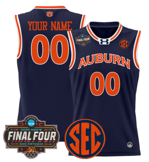 Custom Auburn Tigers Jersey 2025 Final Four Patch Basketball Stitched - Image 5