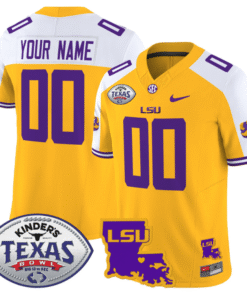 Custom LSU Tigers Jersey 2024 Texas Bowl Patch Football Stitched Football