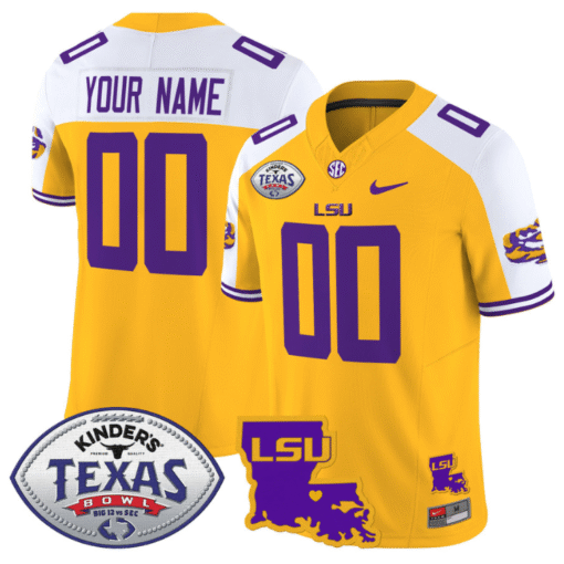 Custom LSU Tigers Jersey 2024 Texas Bowl Patch Football Stitched Football