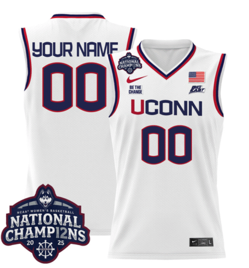 Custom UConn Huskies Jersey 2025 National Champions Patch Stitched Basketball - Image 2
