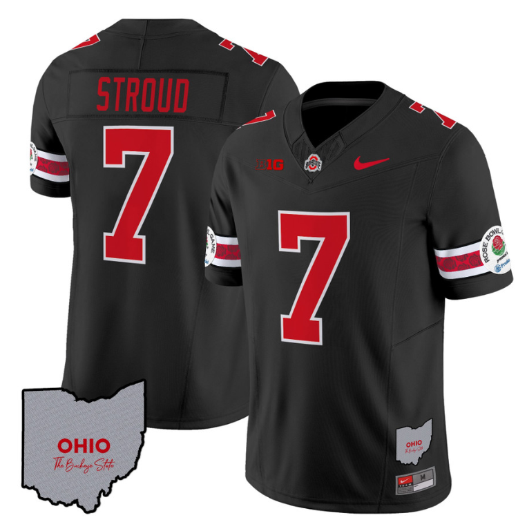 CJ Stroud Jersey #7 Ohio State Rose Bowl Patch Stitched Football 6 CJ Stroud Jersey #7 Ohio State Rose Bowl Patch Stitched Football - Image 6