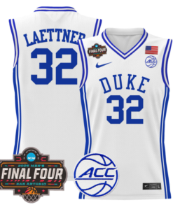 Alternative view of Christian Laettner Jersey #32 Duke Blue Devils 2025 Final Four Patch Basketball All Stitched