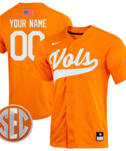 Alternative view of Custom Tennessee Volunteers Jersey College Two Button SEC Patch Stitched Baseball