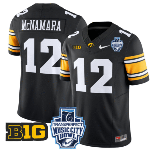 Cade McNamara Jersey #12 Iowa Hawkeyes 2024 Music City Bowl All Stitched Football - Image 5