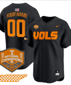 Alternative view of Custom Tennessee Volunteers Jersey World Series Champions Stitched Baseball