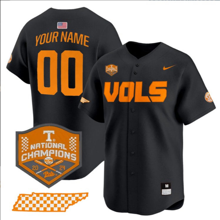 Custom Tennessee Volunteers Jersey World Series Champions Stitched Baseball 2 Custom Tennessee Volunteers Jersey World Series Champions Stitched Baseball - Image 2