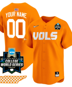 Alternative view of Custom Tennessee Volunteers Jersey College World Series Stitched Baseball