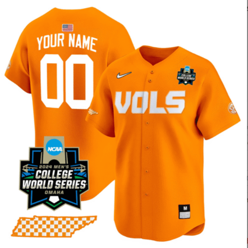 Custom Tennessee Volunteers Jersey College World Series Stitched Baseball - Image 2