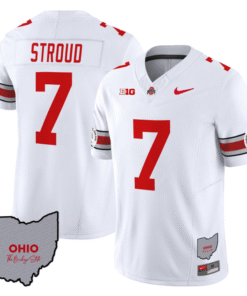 Alternative view of CJ Stroud Jersey #7 Ohio State Rose Bowl Patch Stitched Football