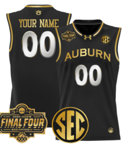 Custom Auburn Tigers Jersey 2025 Final Four Patch Basketball Stitched