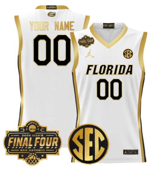 Custom Florida Gators Jersey 2025 Final Four Patch Basketball Stitched - Image 3