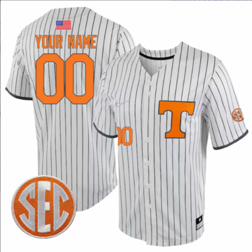 Custom Tennessee Volunteers Jersey College Two Button SEC Patch Stitched Baseball - Image 9